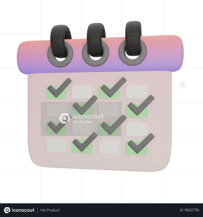 Calendrier objectif quotidien réussi  3D Icon