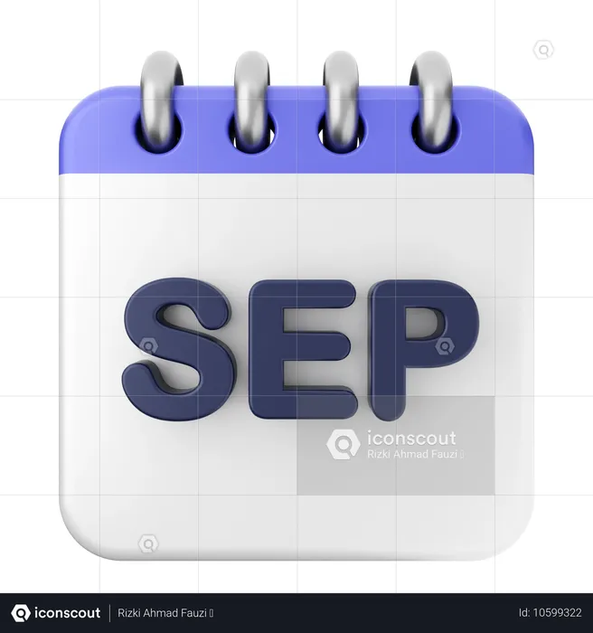 Calendrier de septembre  3D Icon