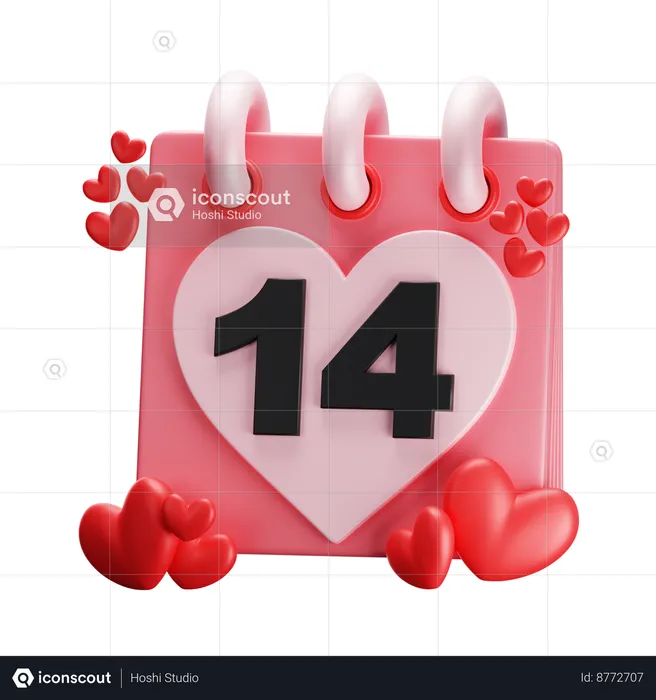 Calendrier de la Saint-Valentin  3D Icon