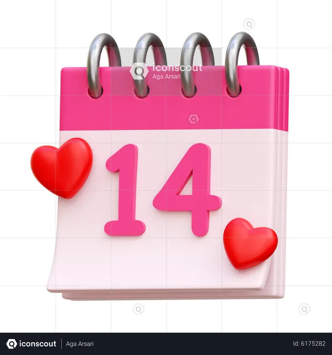 Calendrier de la Saint-Valentin  3D Icon