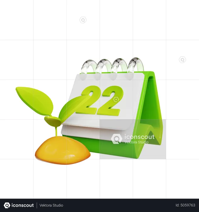 Calendrier vert  3D Icon