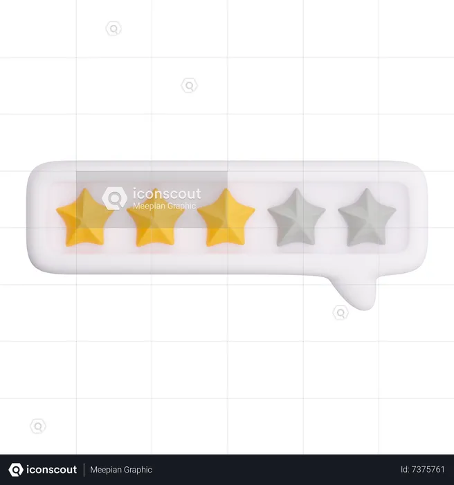 Calificación de 3 estrellas  3D Icon