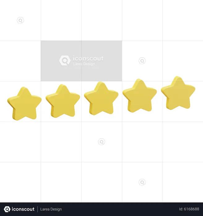 Calificación de cinco estrellas  3D Icon