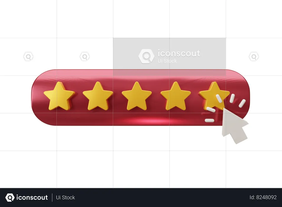 Calificación de 5 estrellas  3D Icon