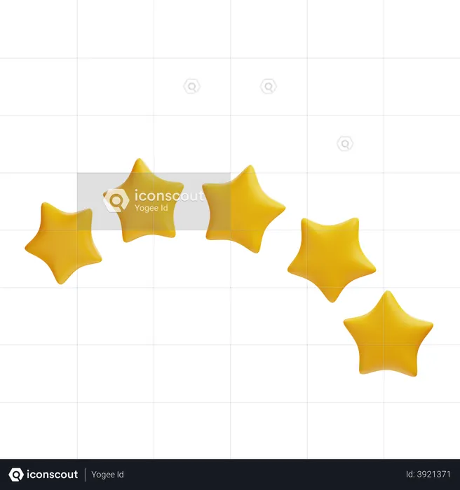 Calificación de 5 estrellas  3D Illustration