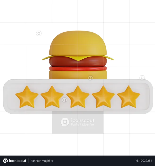 Calificación de calidad de hamburguesa  3D Icon