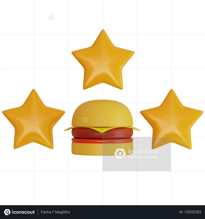 Calificación de calidad de hamburguesa  3D Icon