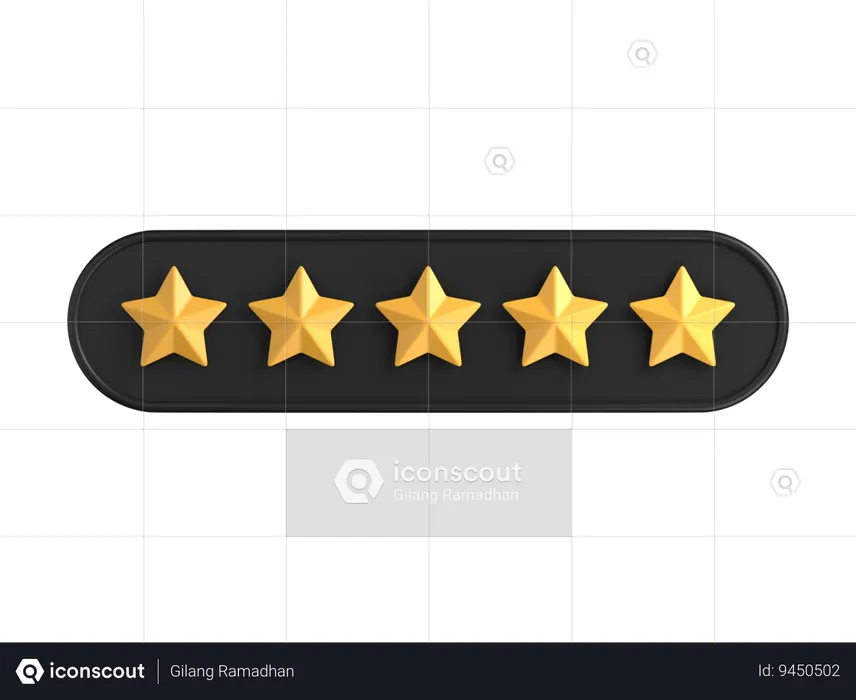 Calificación de cinco estrellas  3D Icon