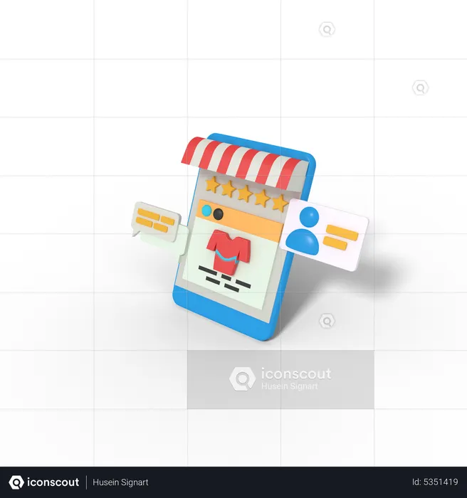 Calificación de compras en línea  3D Icon