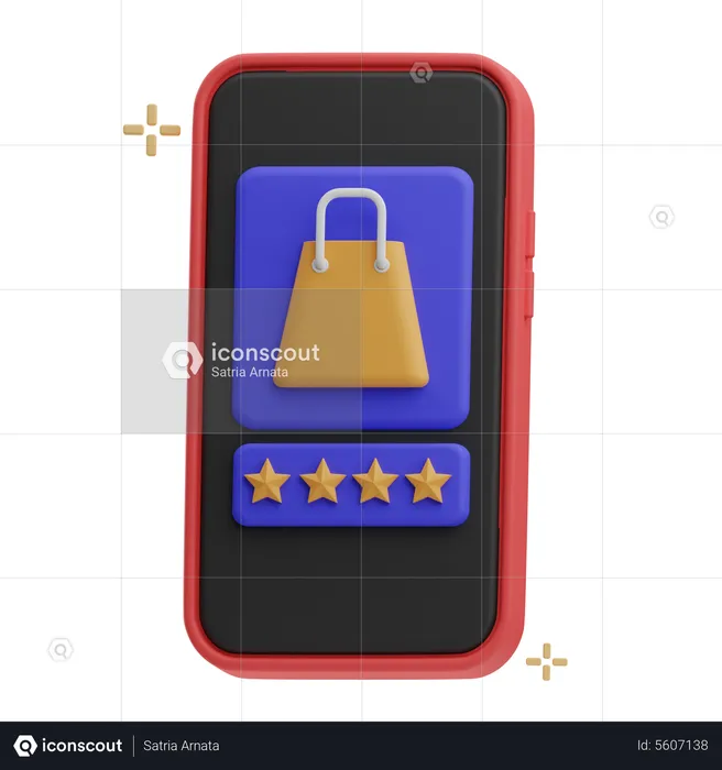 Calificación de compras en línea  3D Icon