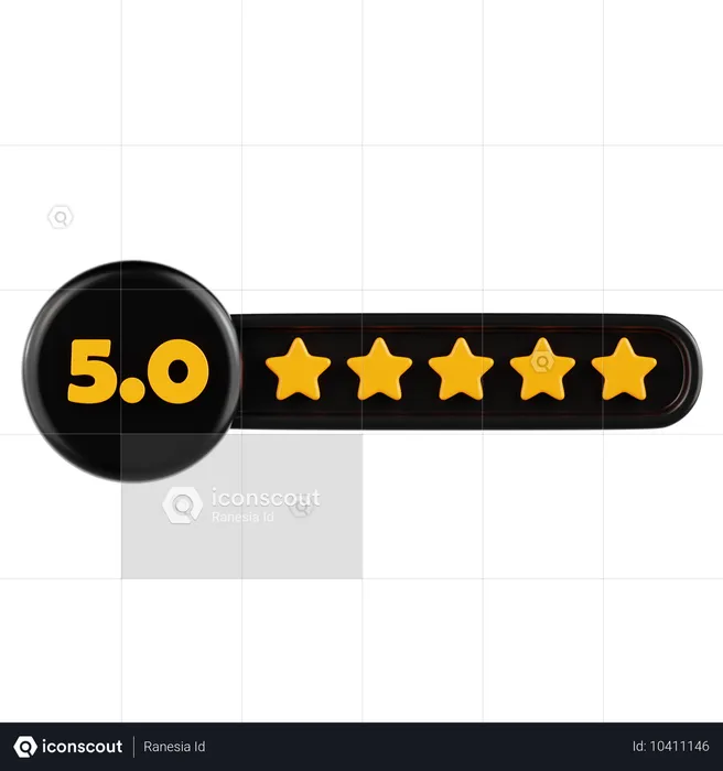 Calificación de estrellas 5  3D Icon