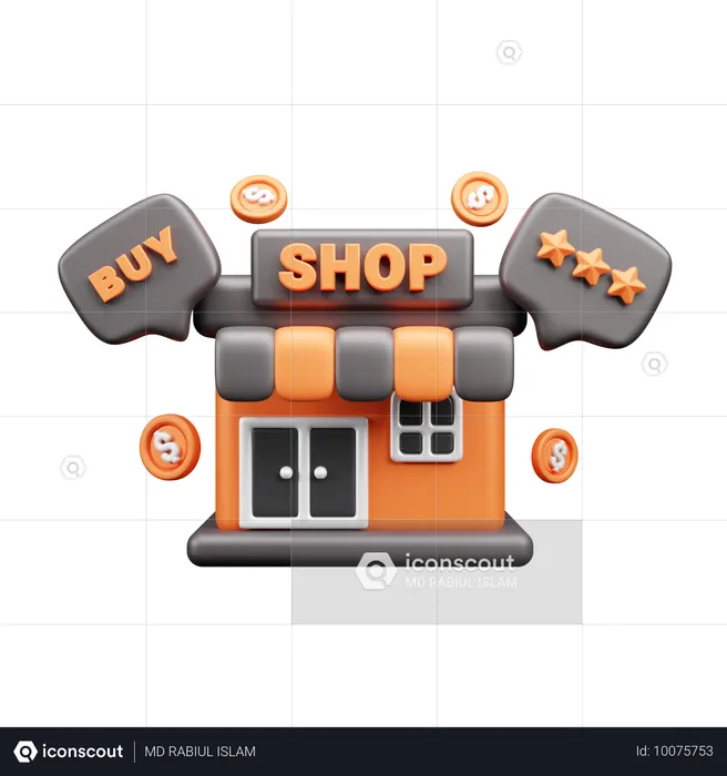 Calificación de la tienda  3D Icon