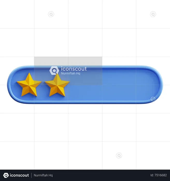 Dos de cinco estrellas  3D Icon