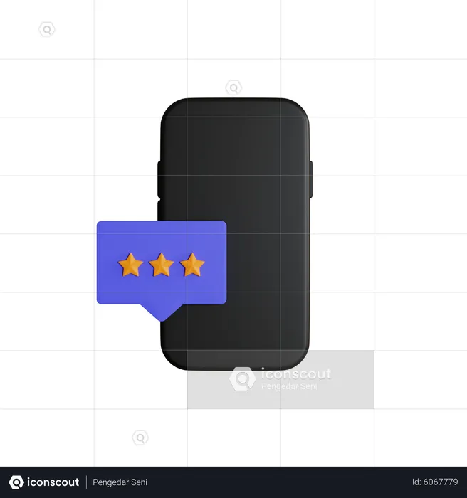 Calificación en línea tres estrellas  3D Icon