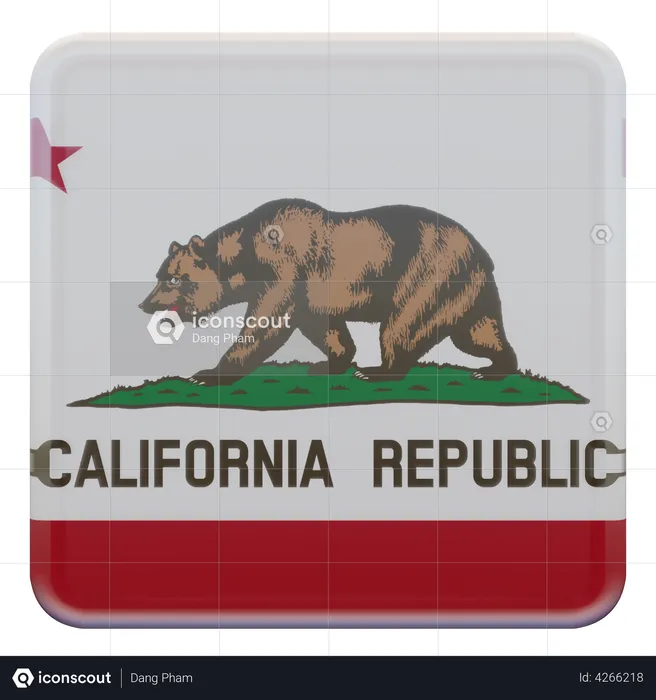 California Flag Flag 3D Illustration