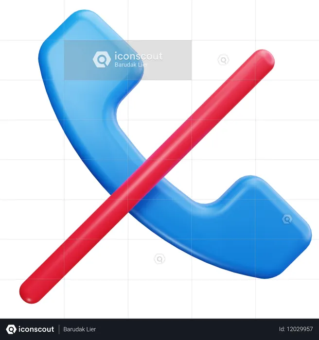 통화가 차단되었습니다  3D Icon