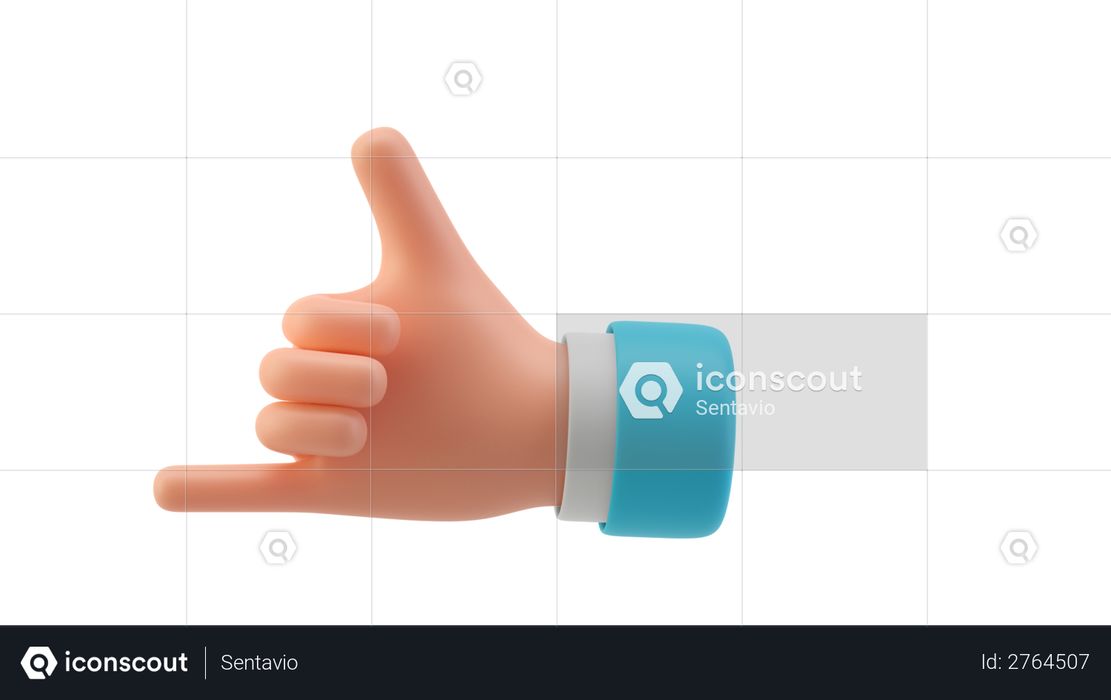 Call me hand gesture 3D Illustration