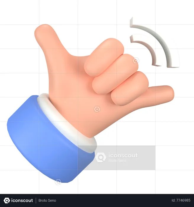 Call Me Hand Gesture Emoji 3D Icon