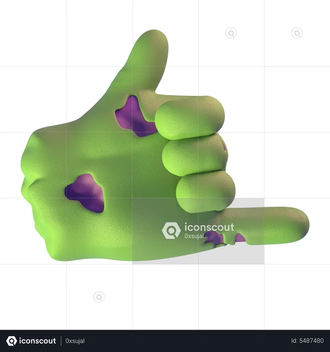 Call Me Zombie Hand  3D Icon
