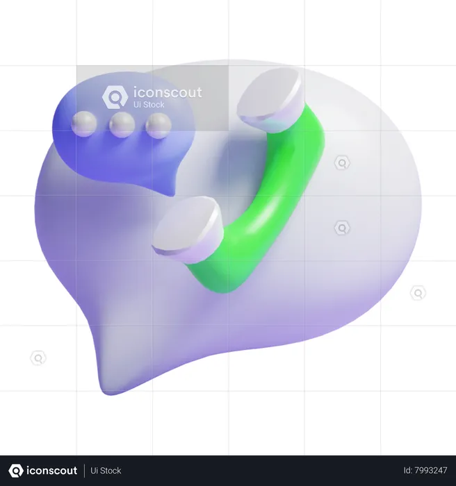 Call Message  3D Icon