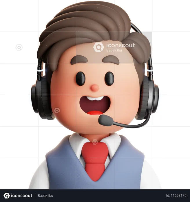 Call Operator  3D Icon