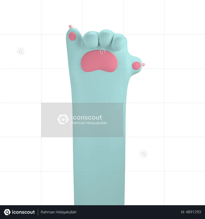 Call Paw Hand Gesture  3D Icon