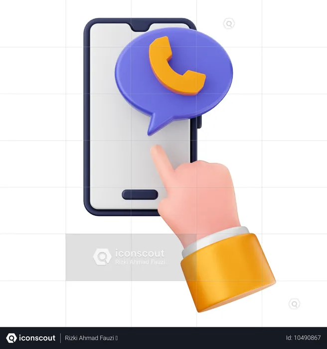 Call Smartphone  3D Icon