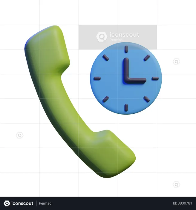 Call Time  3D Icon