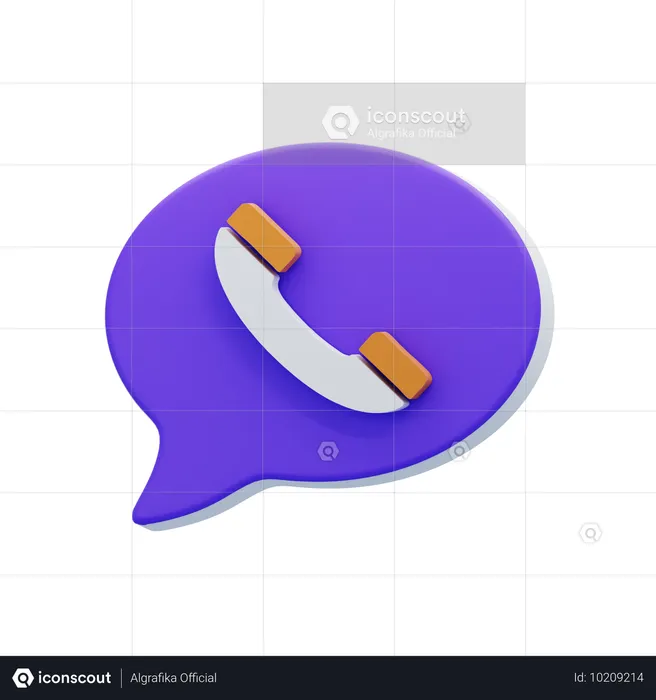 Calling Chat Bubble  3D Icon