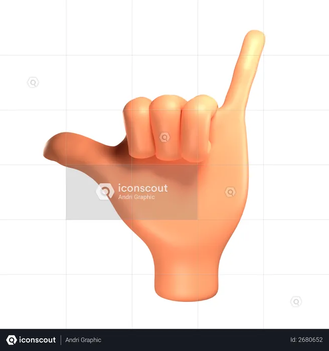Calling hand gesture  3D Illustration