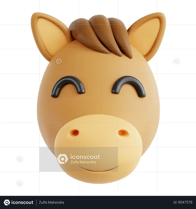 Calm Horse  3D Icon