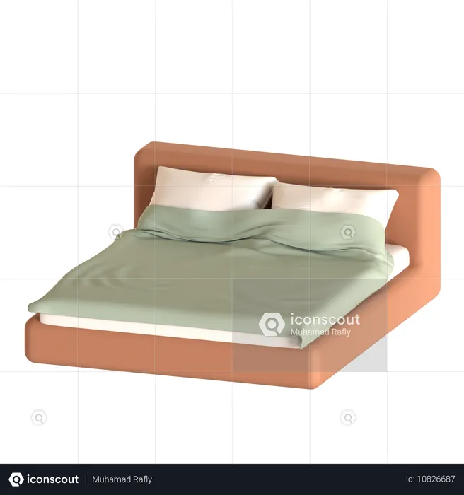 Cama de casal  3D Icon