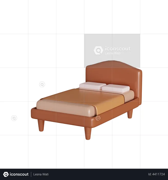 Cama matrimonial  3D Illustration