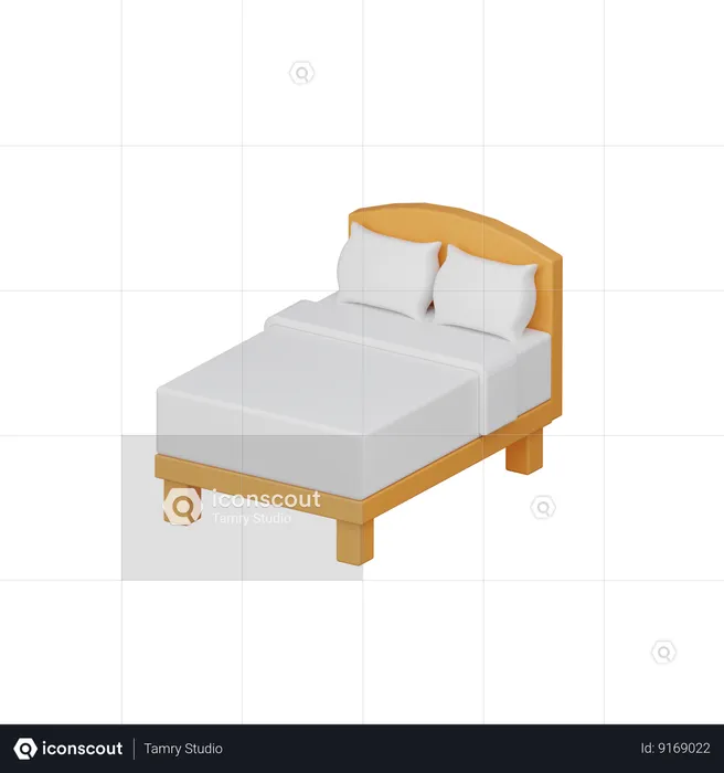 Cama individual  3D Icon