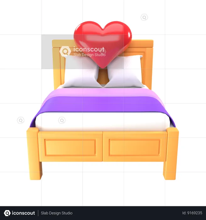 Cama de luna de miel  3D Icon