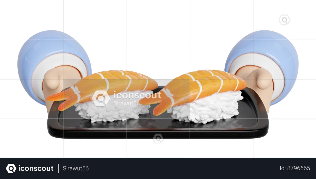 Sushi de onigiri de camarão  3D Icon