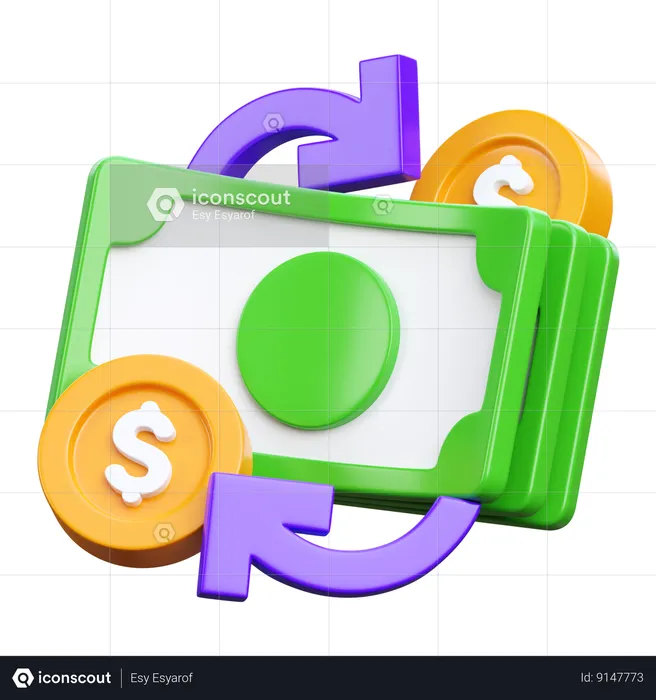 Câmbio monetário  3D Icon