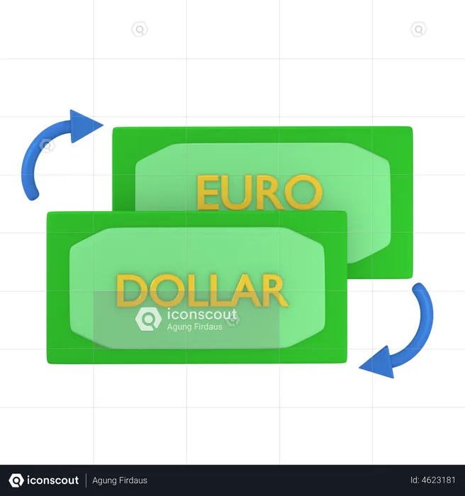 Câmbio monetário  3D Illustration