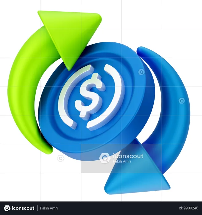 Cambio de dinero  3D Icon