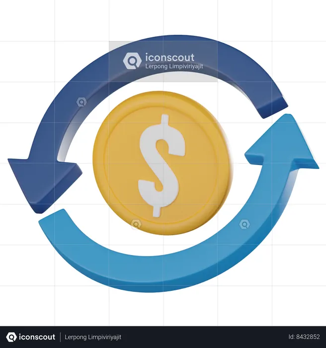 Cambio de dinero  3D Icon