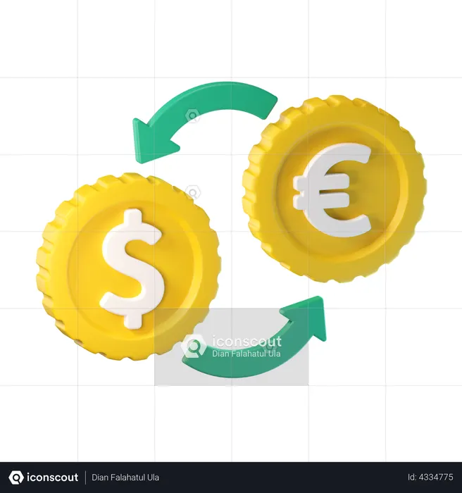 Cambio de dinero  3D Icon