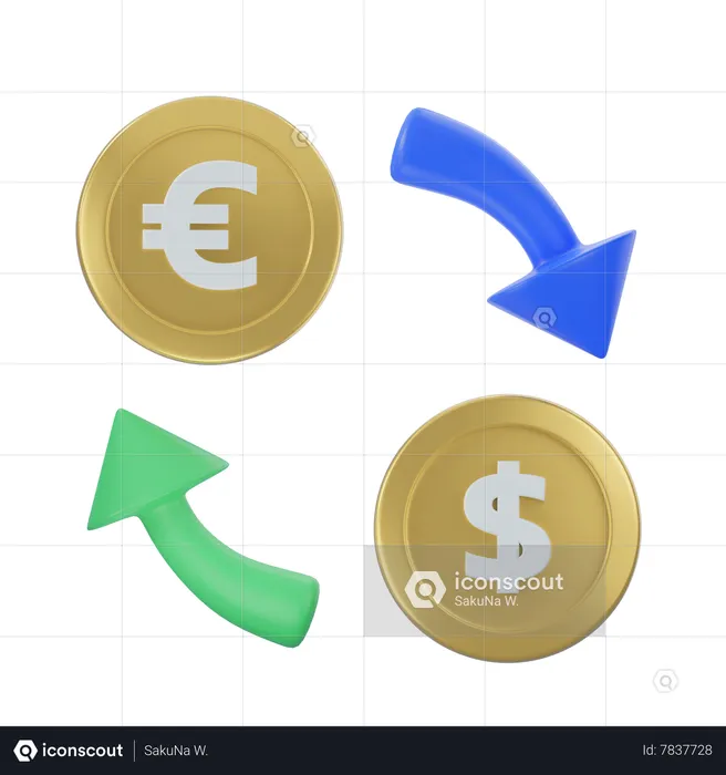 Cambio de dinero  3D Icon