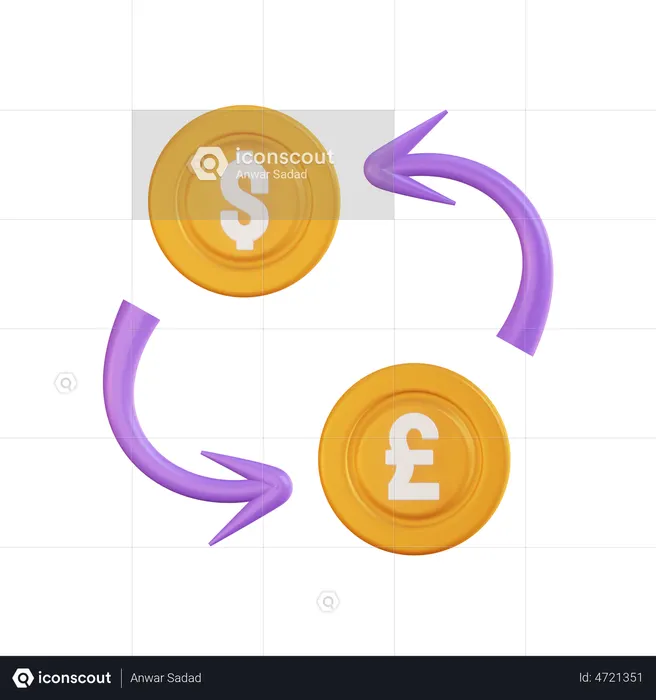 Cambio de divisas  3D Icon