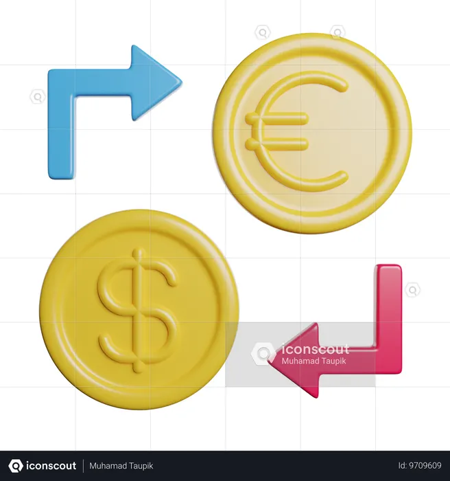 Cambio de divisas  3D Icon