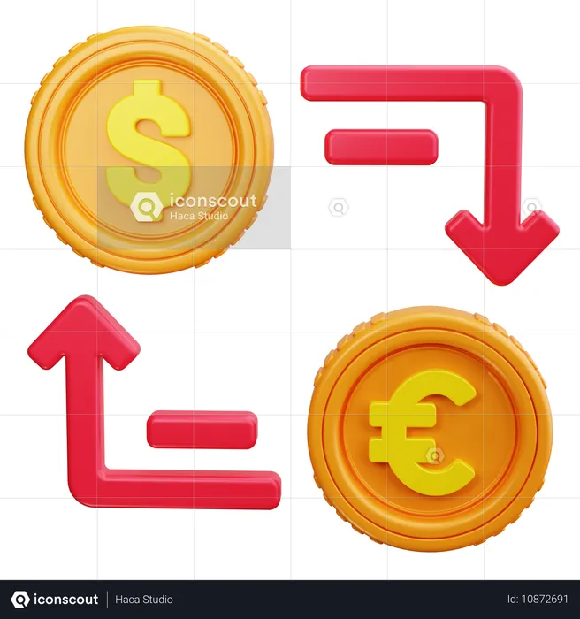 Cambio de dolar  3D Icon