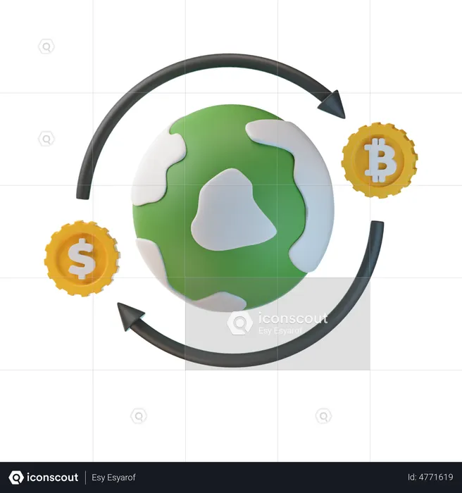 Cambio de moneda extranjera  3D Icon