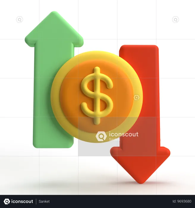 Cambio de moneda  3D Icon