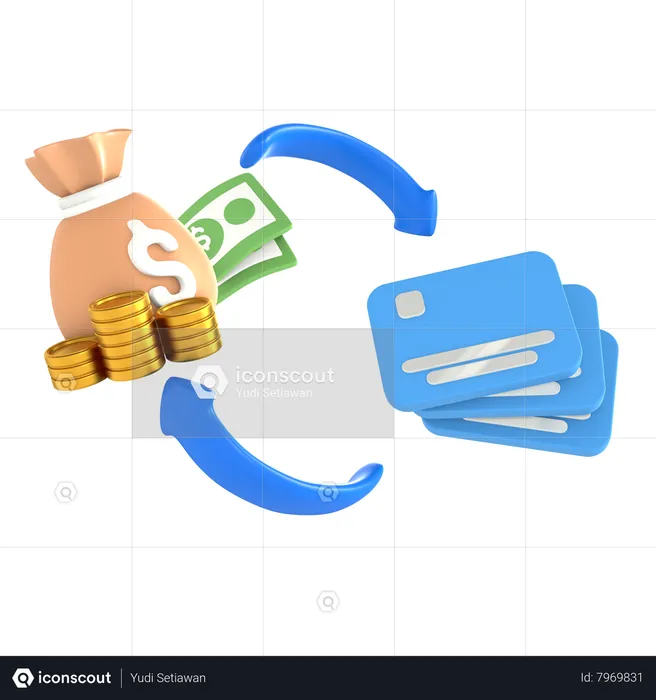 Cambio de dolar  3D Icon