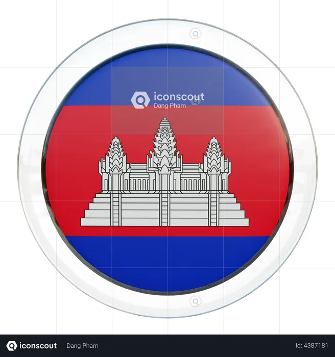 Verre drapeau du Cambodge Flag 3D Flag