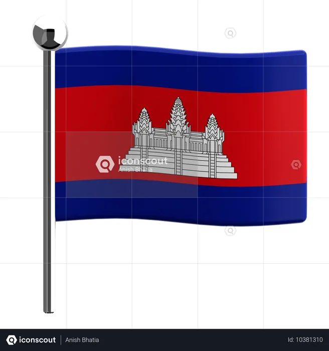 Cambodia Flag 3D Icon